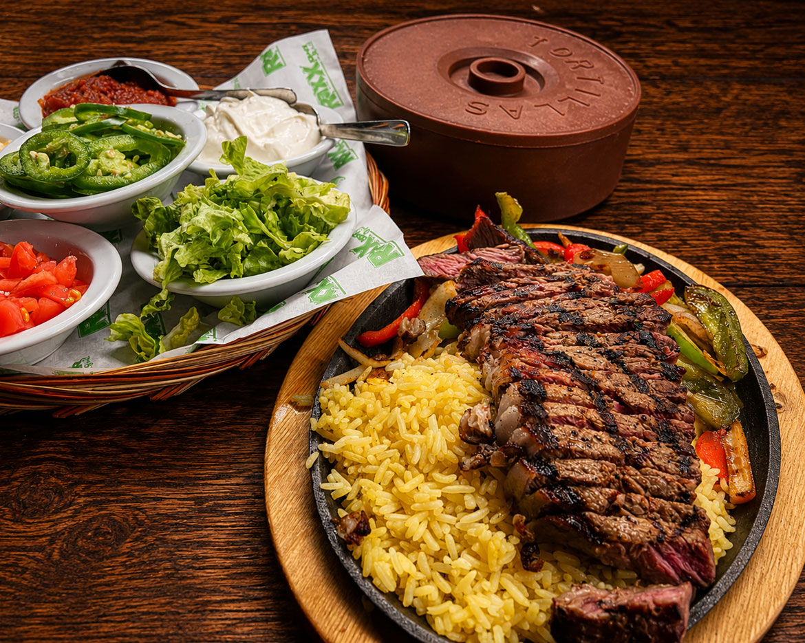 Raxx Bar Grill Menu Item -Chicken or Steak Fajitas